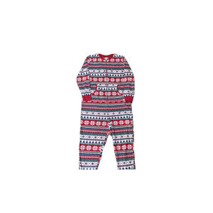 Christmas Union Suit Women XL‎ Red Fair Isle Fleece Pockets Sleeves Zip pajamas